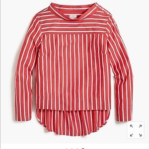 J Crew Striped Funnel Neck Top